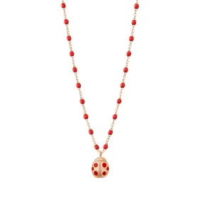 Ladybug Poppy Necklace, Rose Gold, 16.5